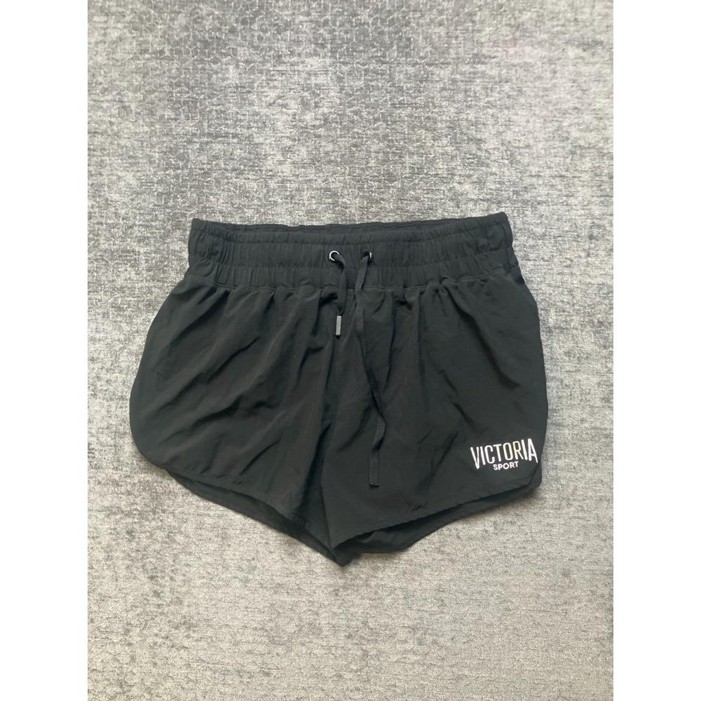 Victoria's Secret Running Shorts Womens S Black Lined Quick Dry Drawstring Waist